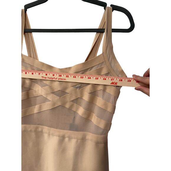 NWT! Fashion Nova L Cassidy Bandage Midi Dress Sheer Bodycon Sexy Nude Cream - Picture 10 of 10